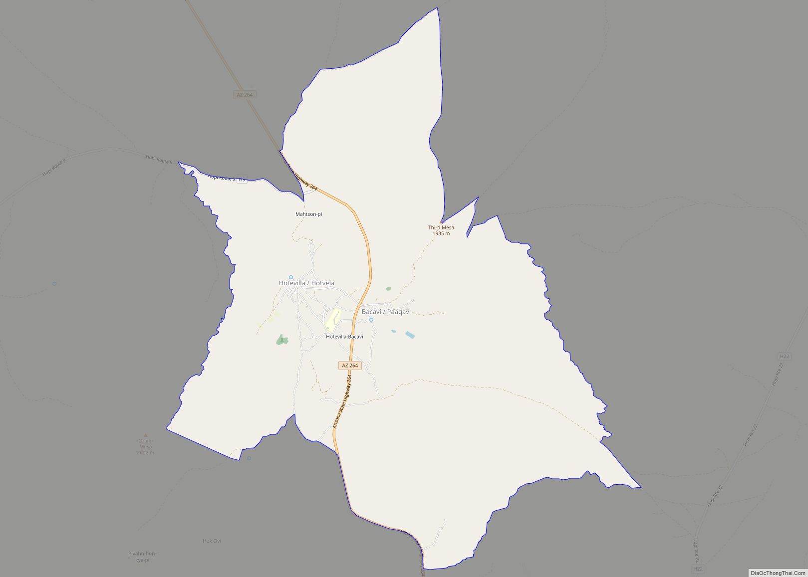 Map of Hotevilla-Bacavi CDP