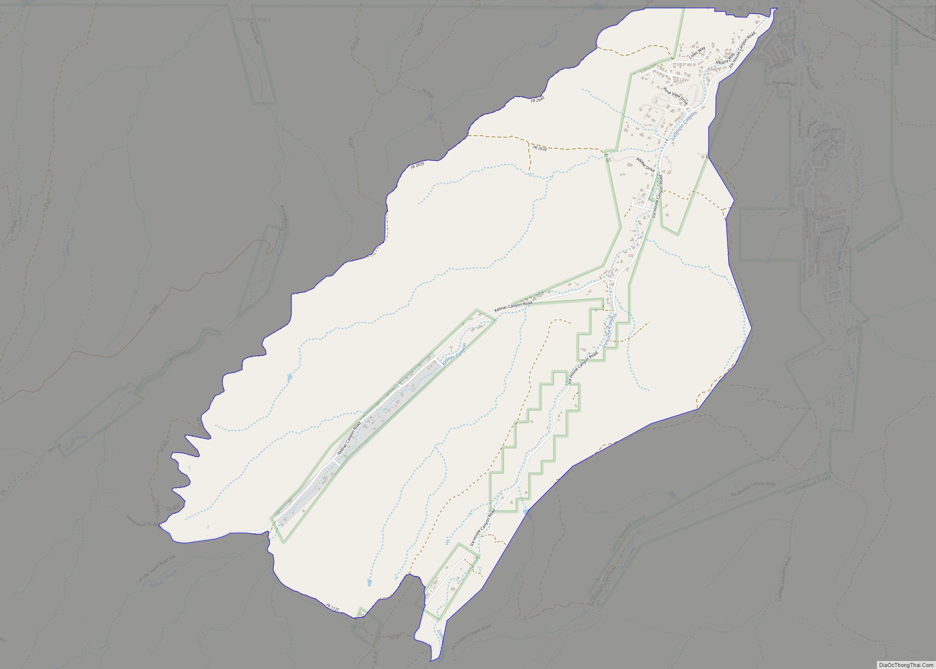 Map of Icehouse Canyon CDP