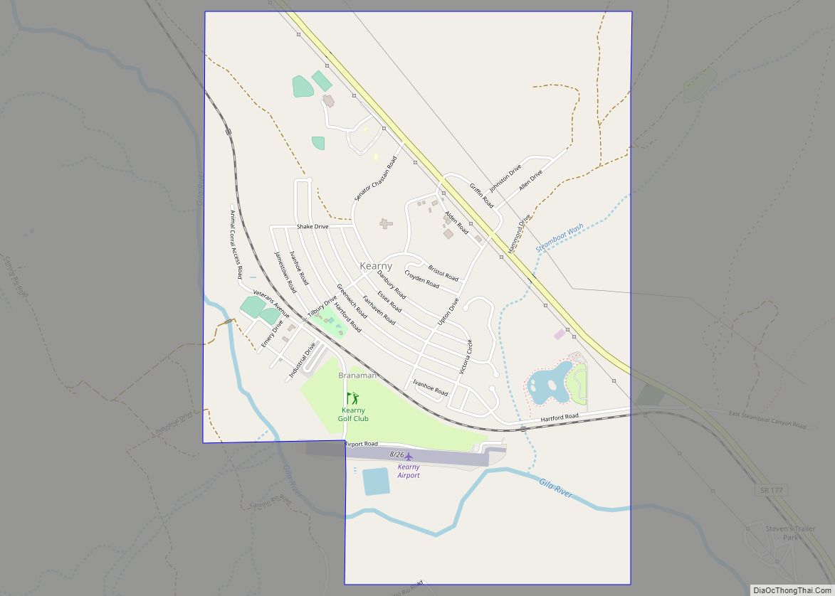 Map of Kearny town, Arizona