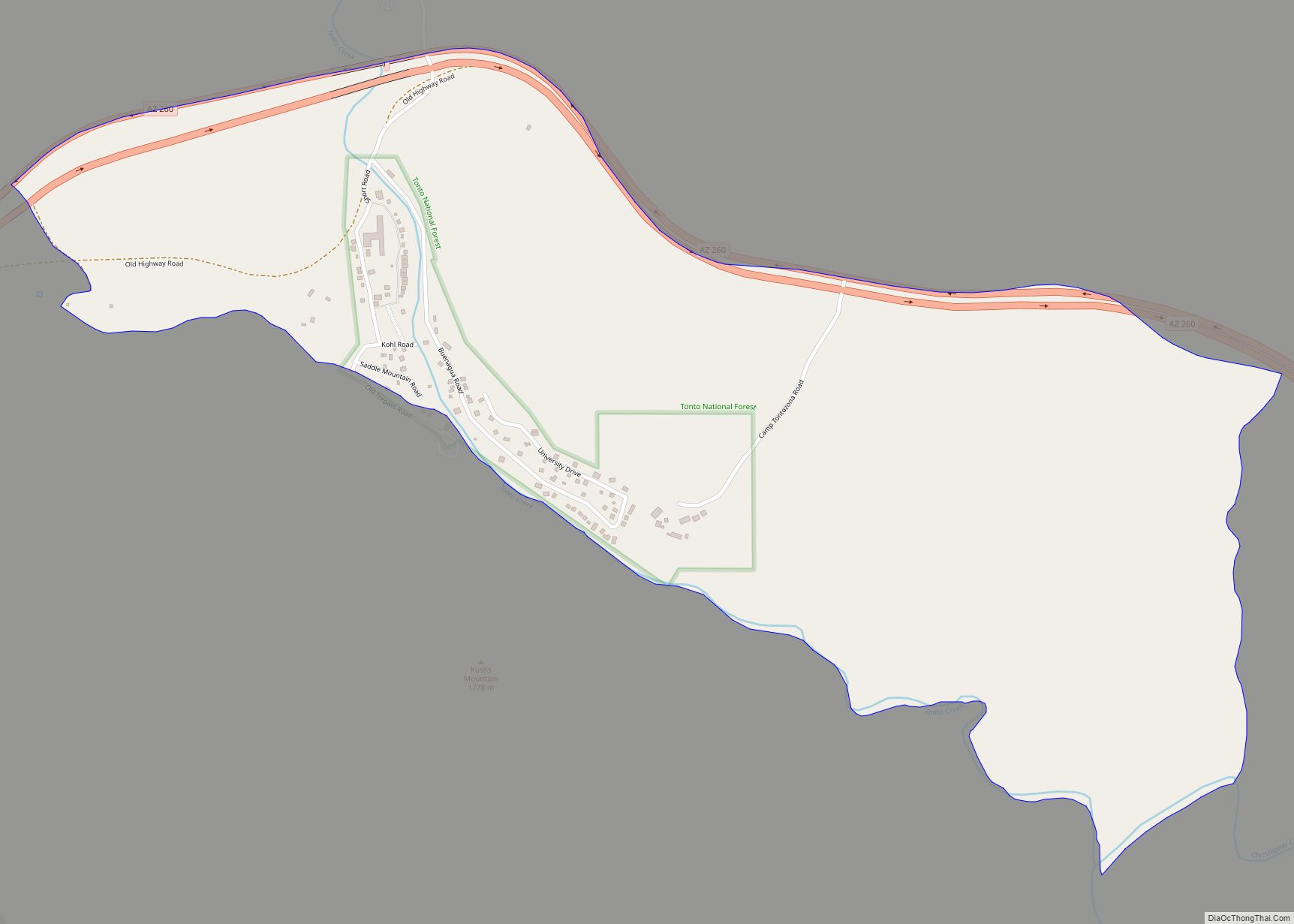 Map of Kohls Ranch CDP