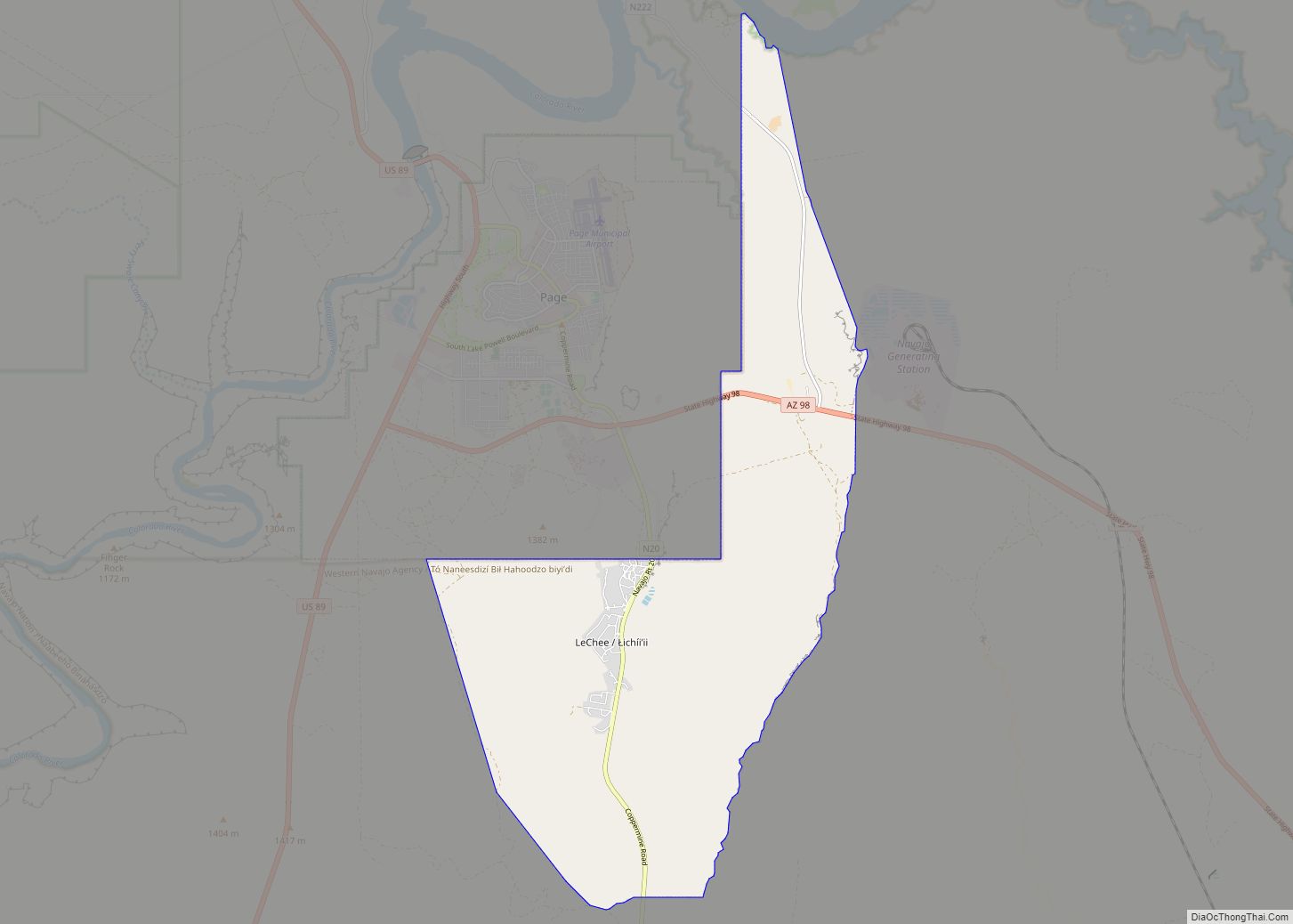 Map of LeChee CDP