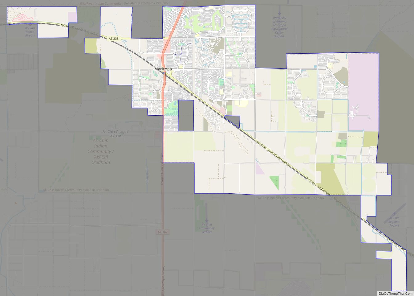 Map of Maricopa city, Arizona