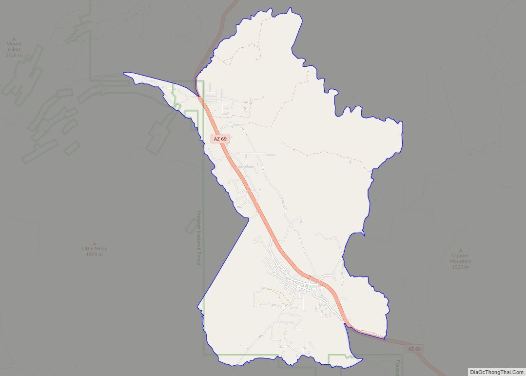 Map of Mayer CDP, Arizona