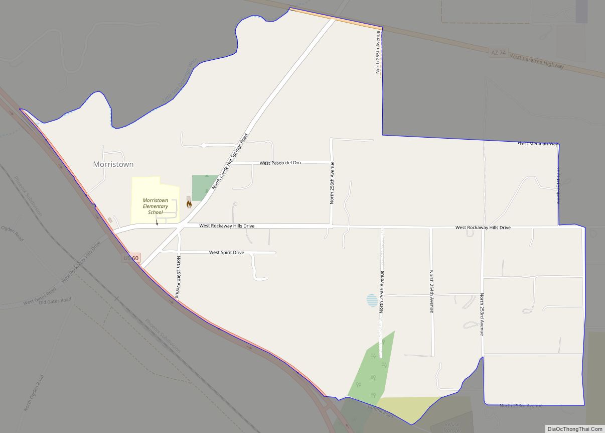 Map of Morristown CDP, Arizona