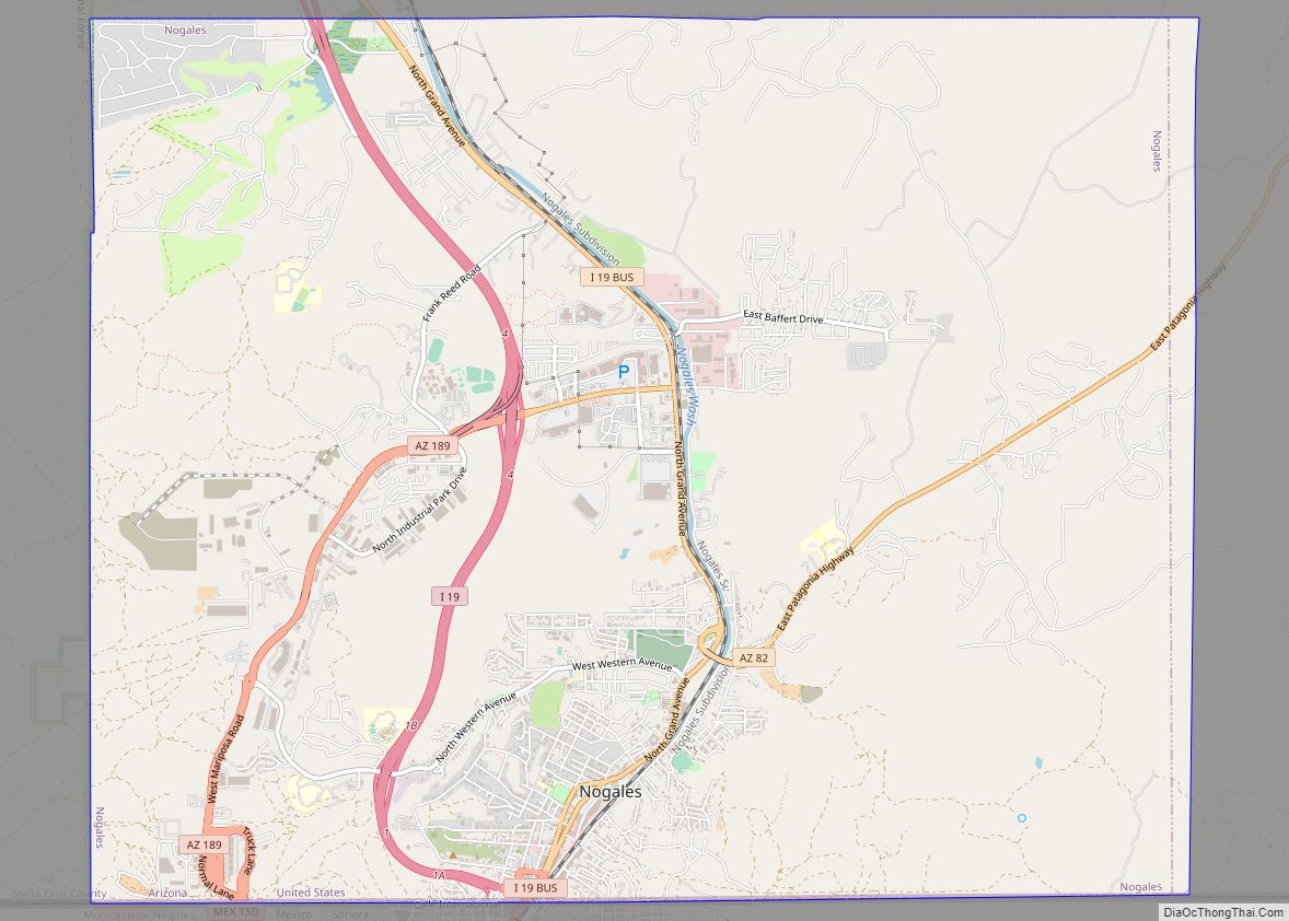 Map of Nogales city