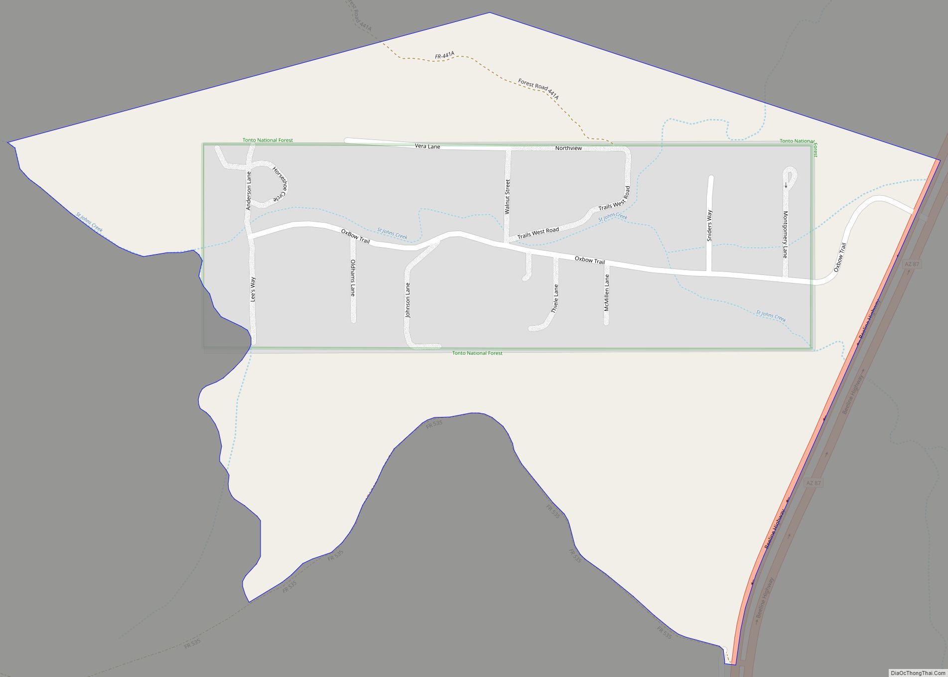 Map of Oxbow Estates CDP