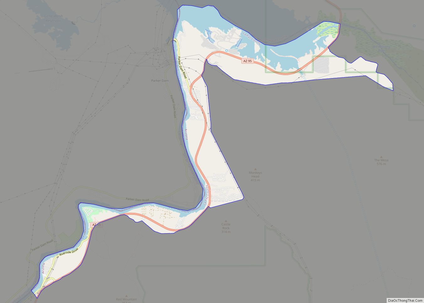 Map of Parker Strip CDP