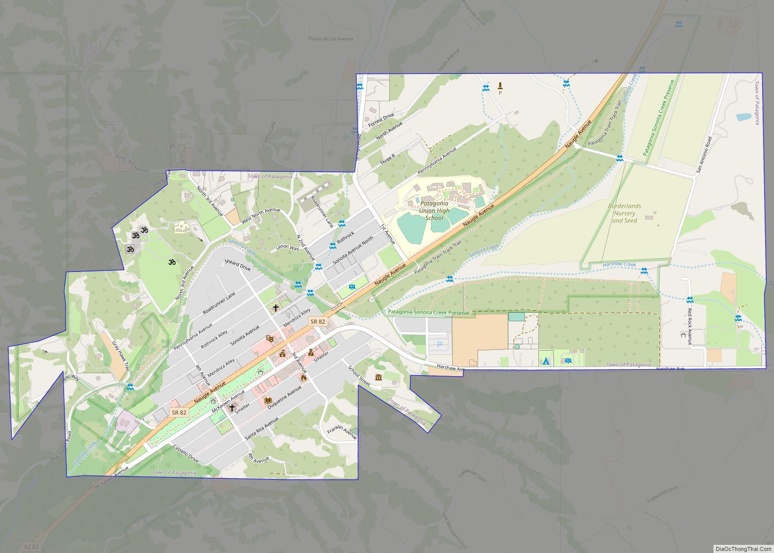 Map of Patagonia town