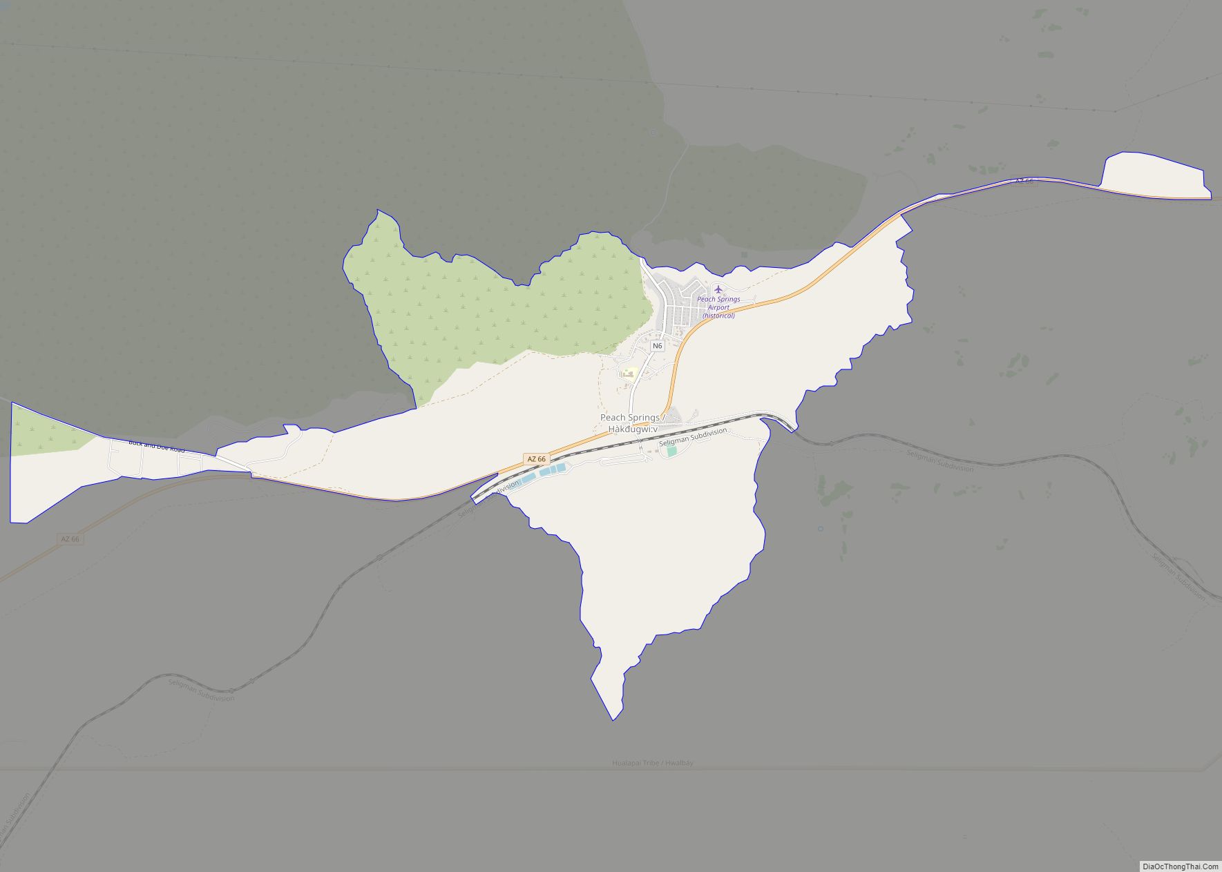 Map of Peach Springs CDP