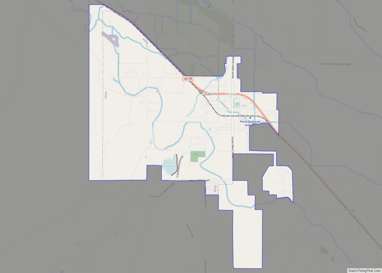 Map of Pima town