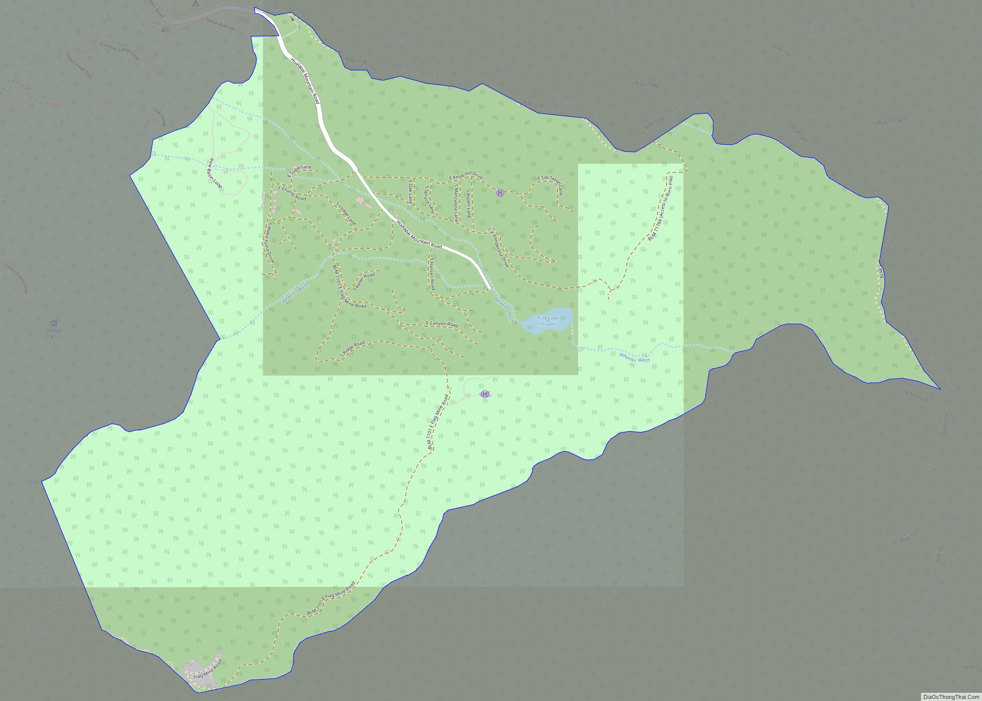 Map of Pine Lake CDP, Arizona