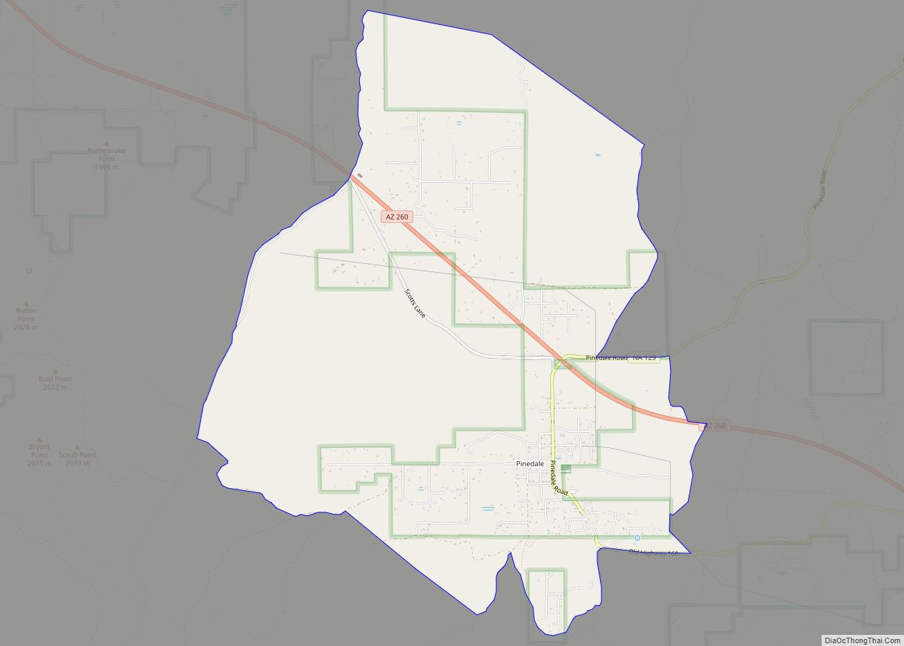 Map of Pinedale CDP, Arizona