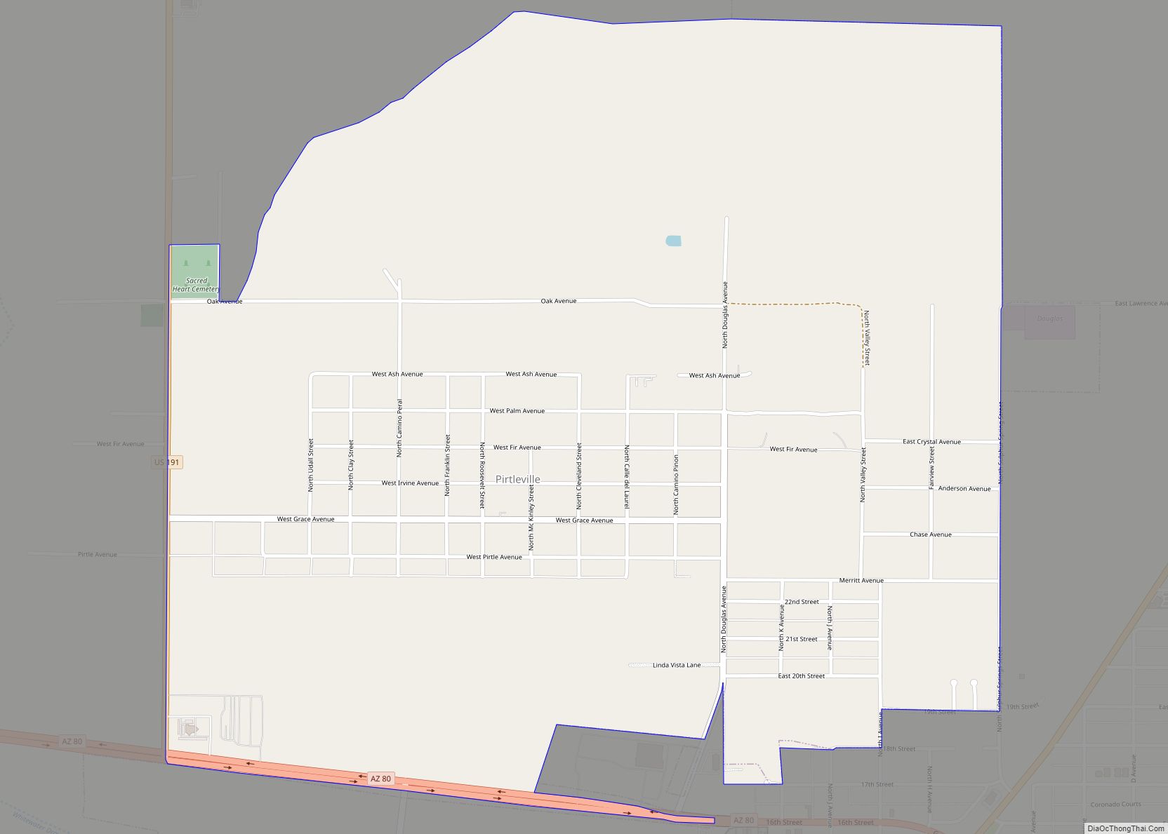 Map of Pirtleville CDP