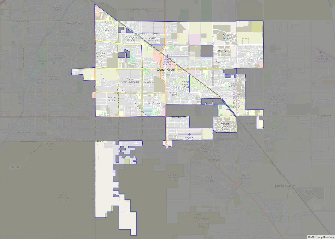 Map of Queen Creek town