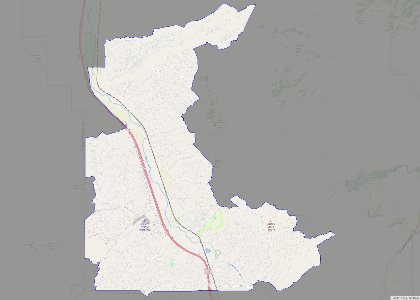 Map of Rio Rico CDP