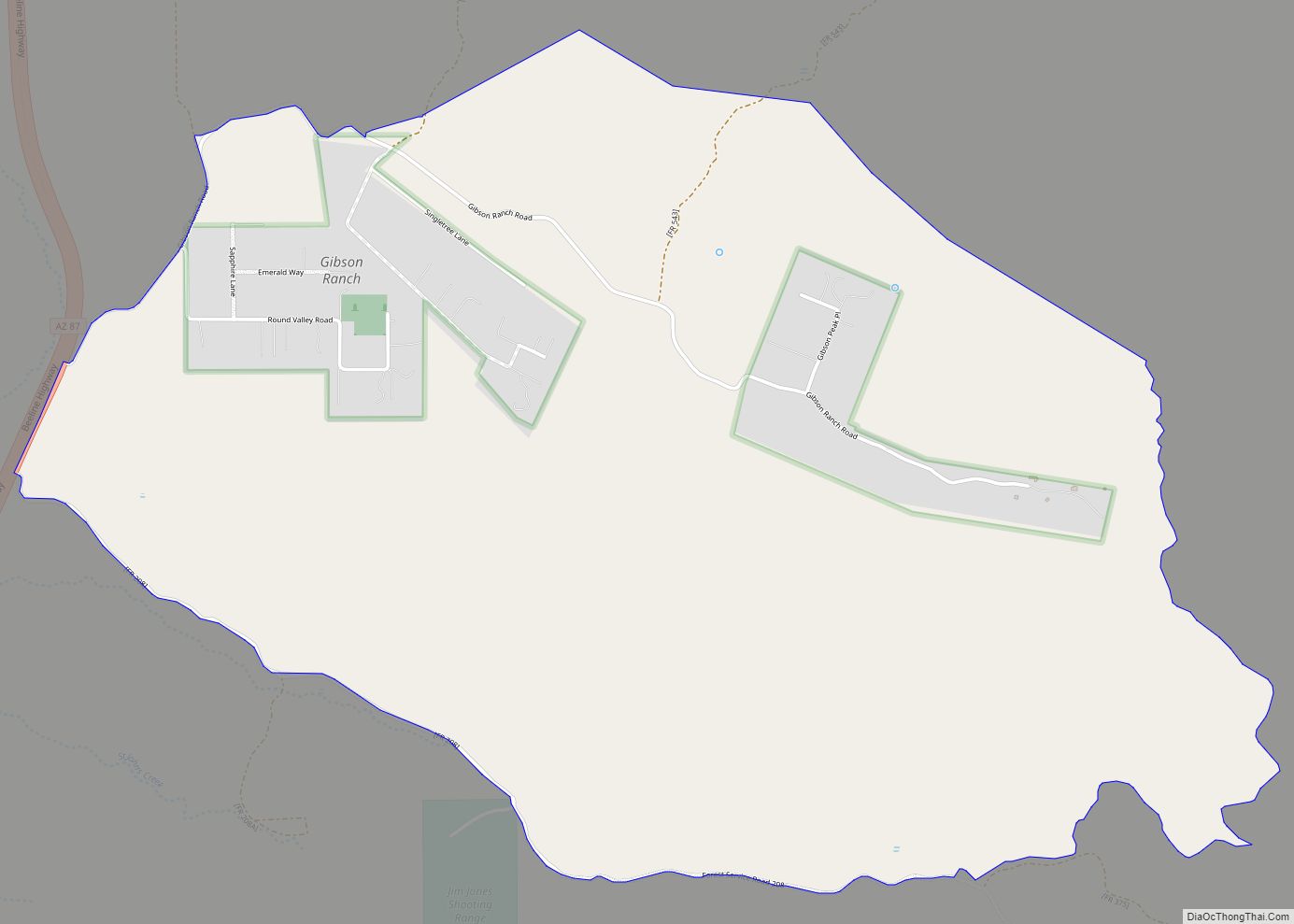 Map of Round Valley CDP, Arizona