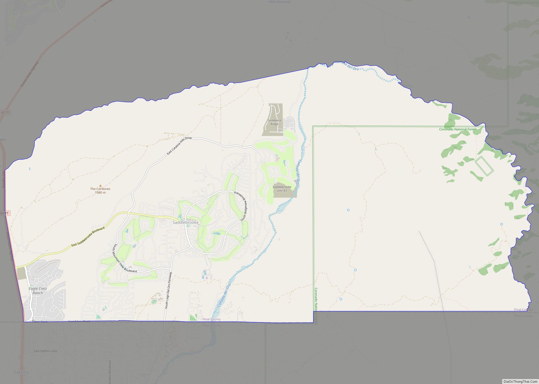 Map of Saddlebrooke CDP, Arizona