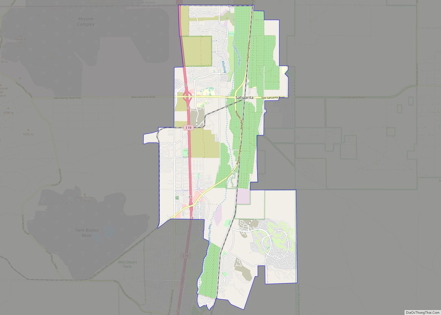 Map of Sahuarita town