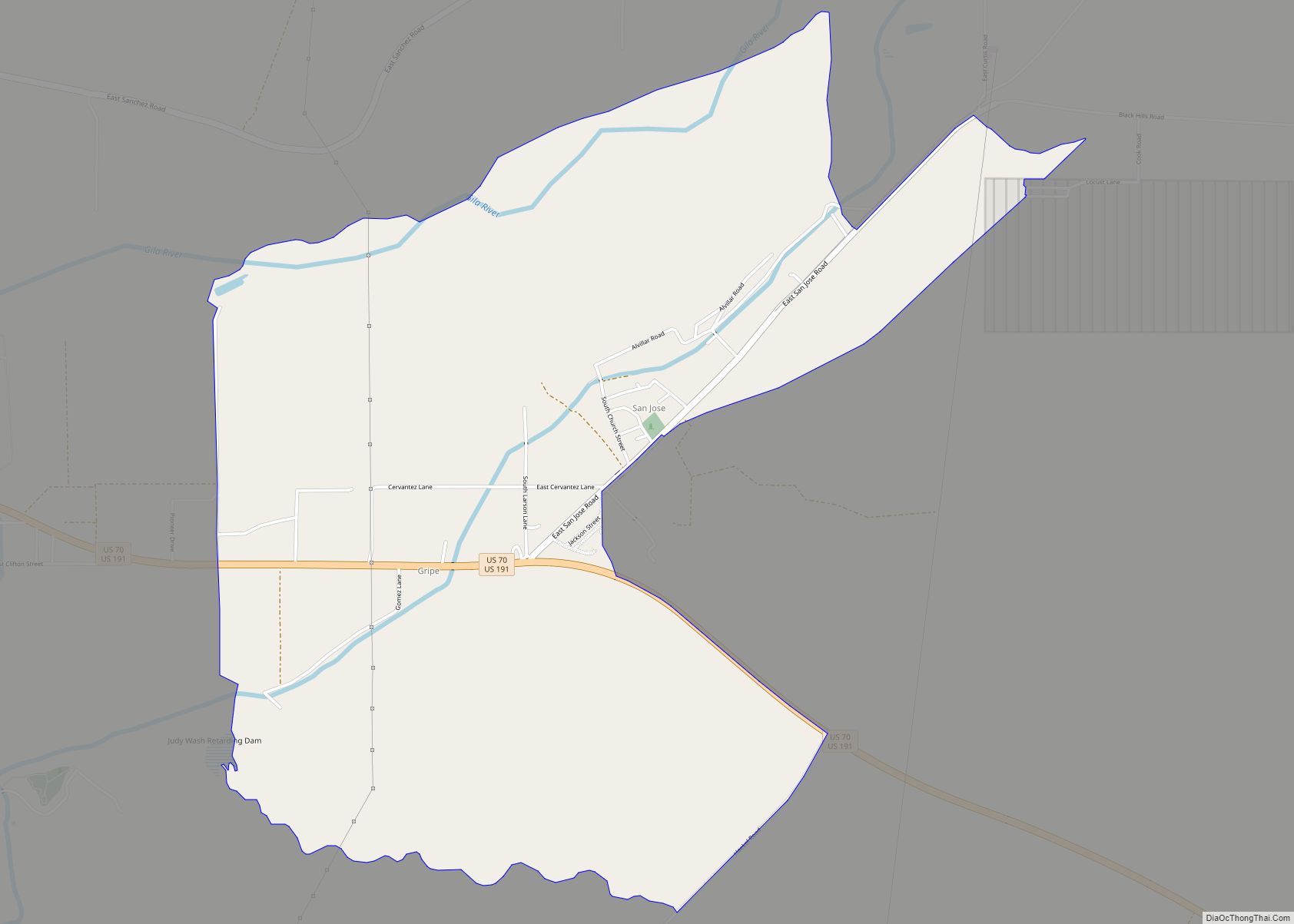 Map of San Jose CDP, Arizona