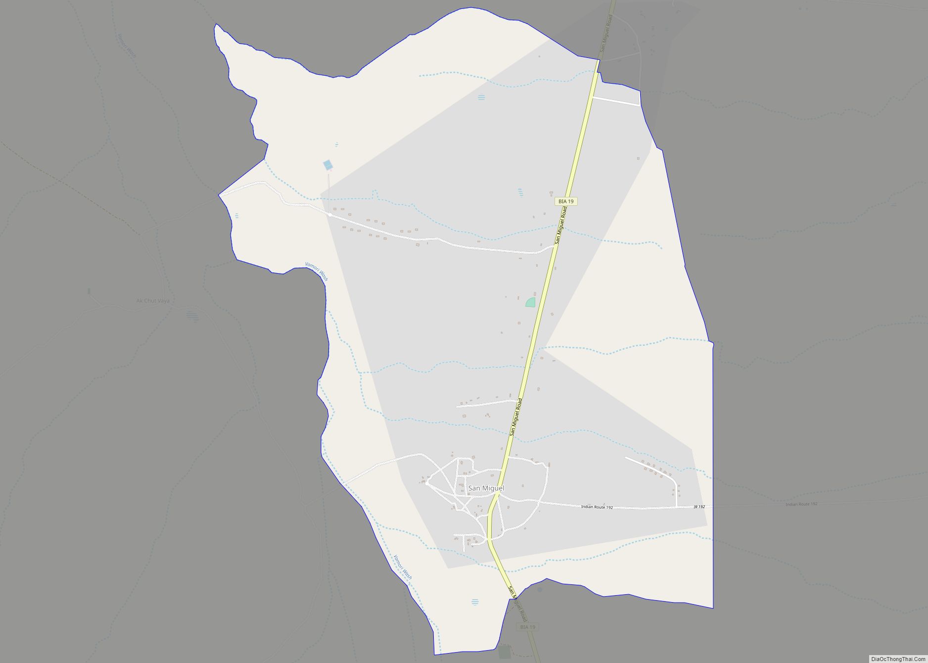 Map of San Miguel CDP, Arizona