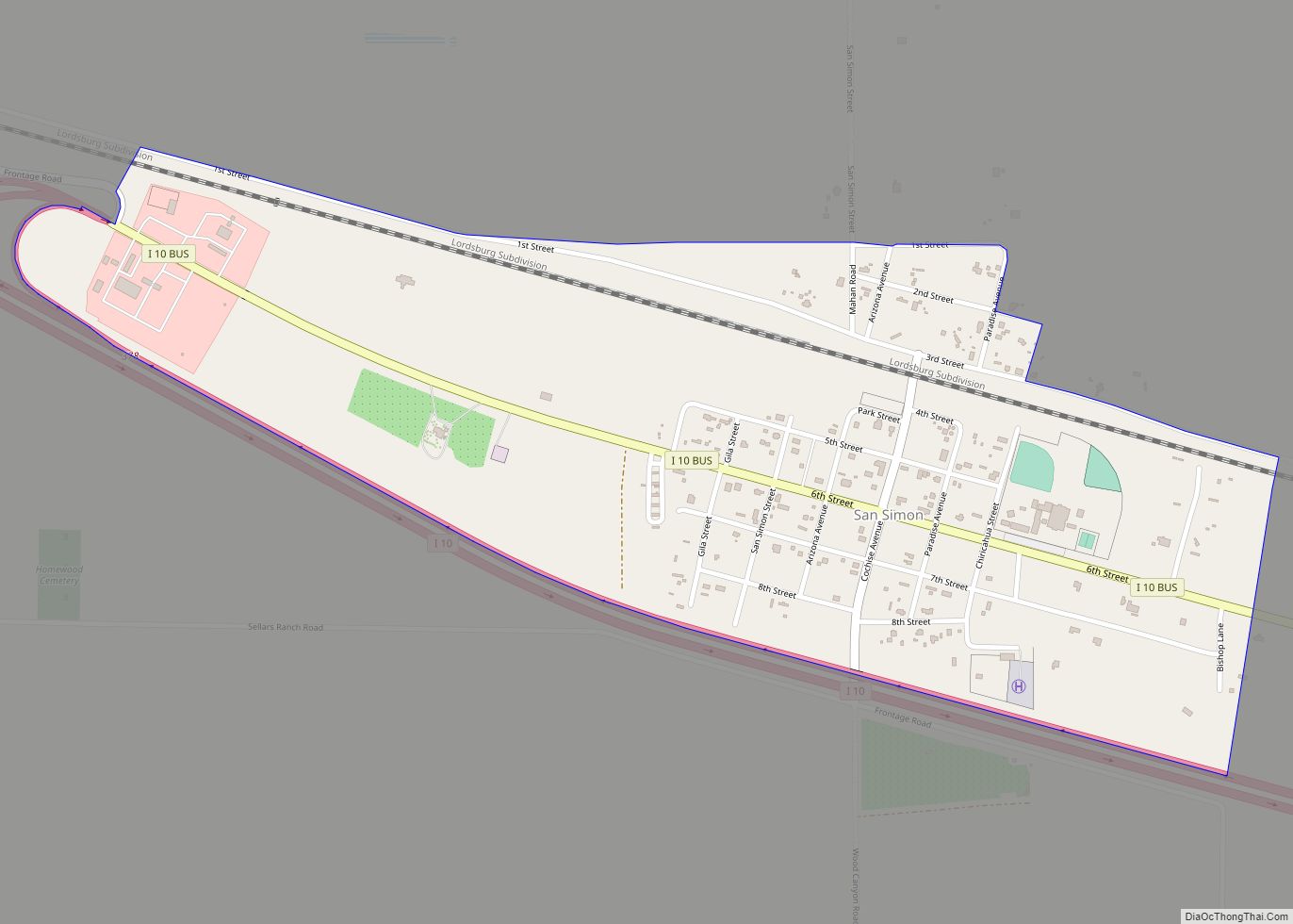 Map of San Simon CDP