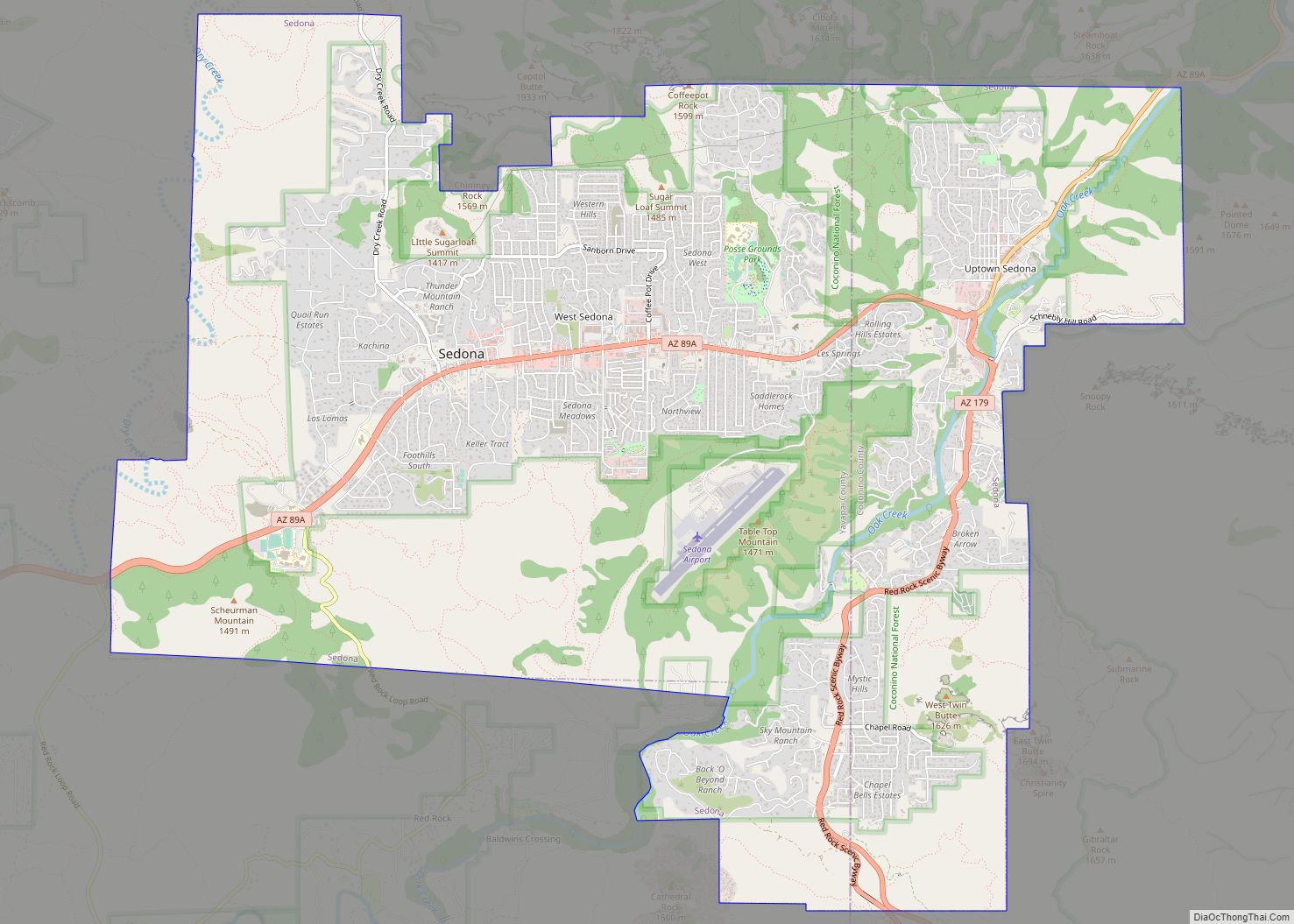 Map of Sedona city