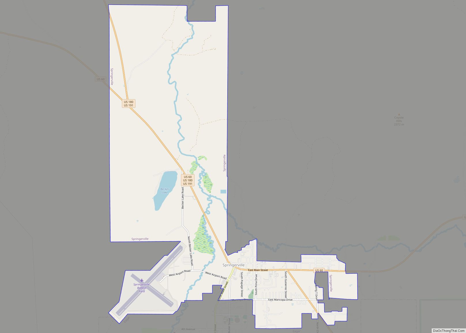 Map of Springerville town