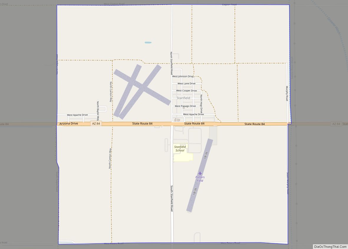 Map of Stanfield CDP, Arizona