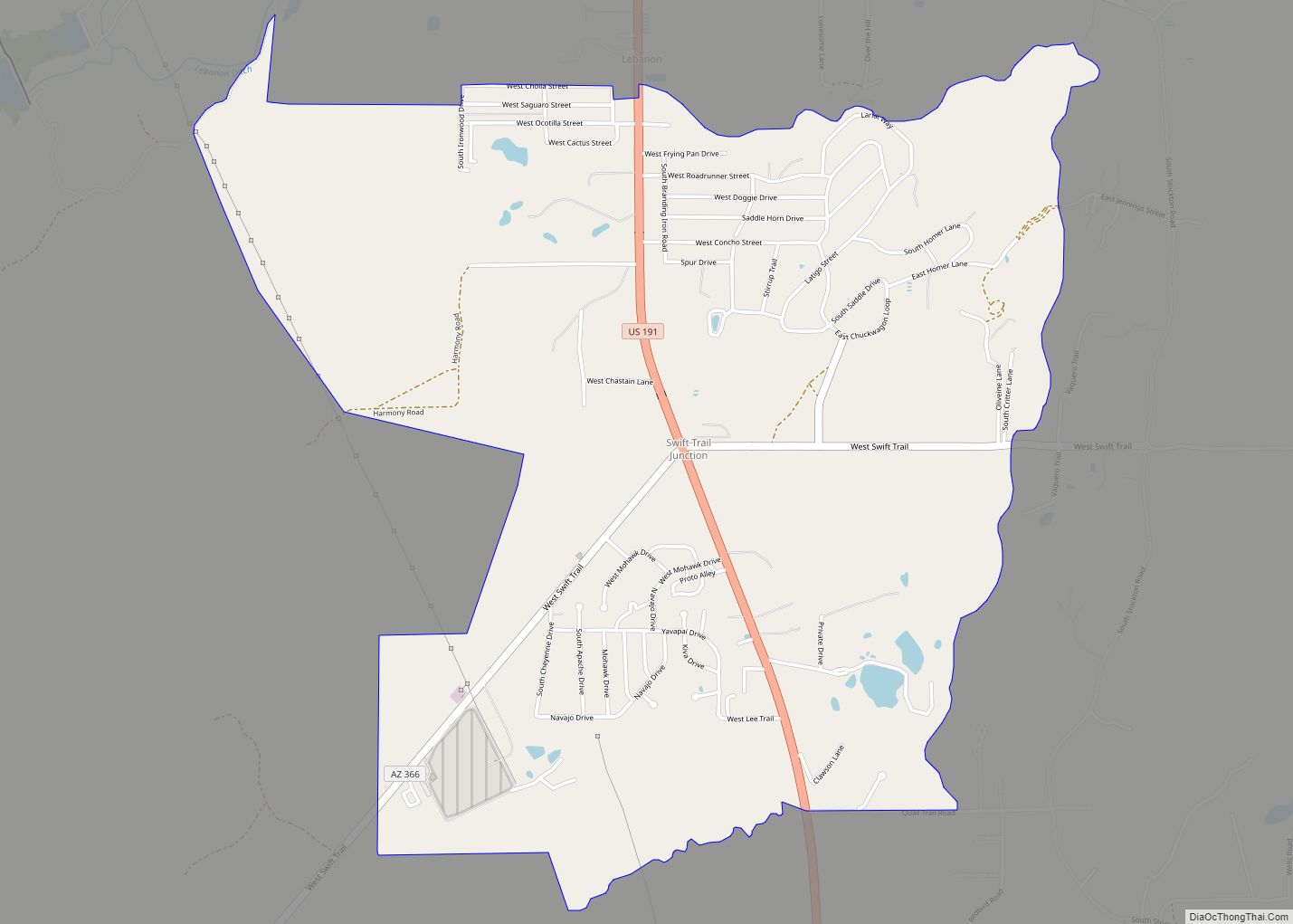 Map of Swift Trail Junction CDP