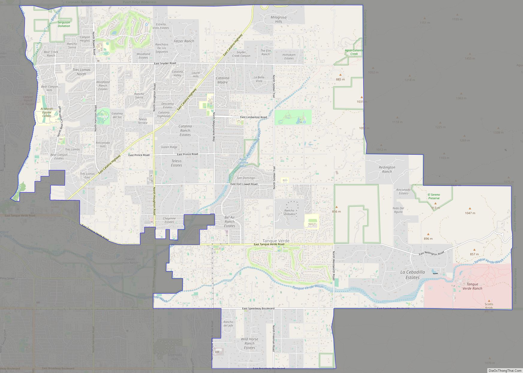 Map of Tanque Verde CDP