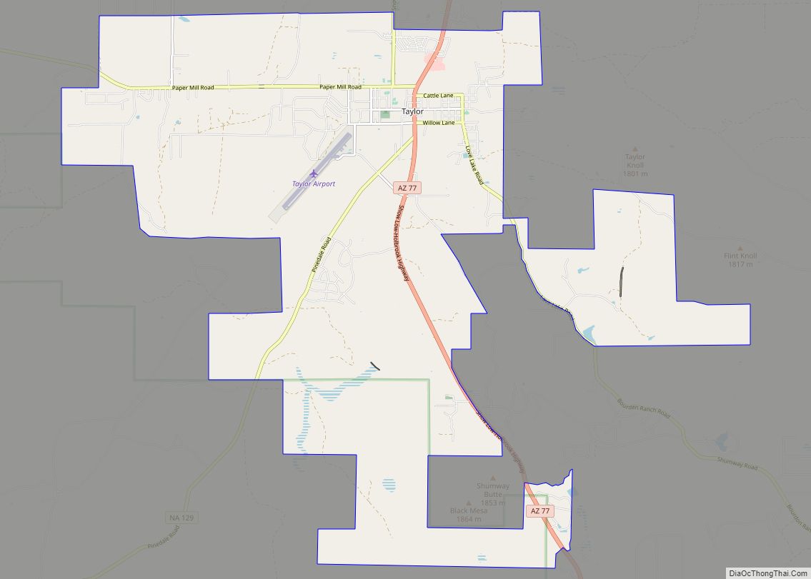 Map of Taylor town, Arizona