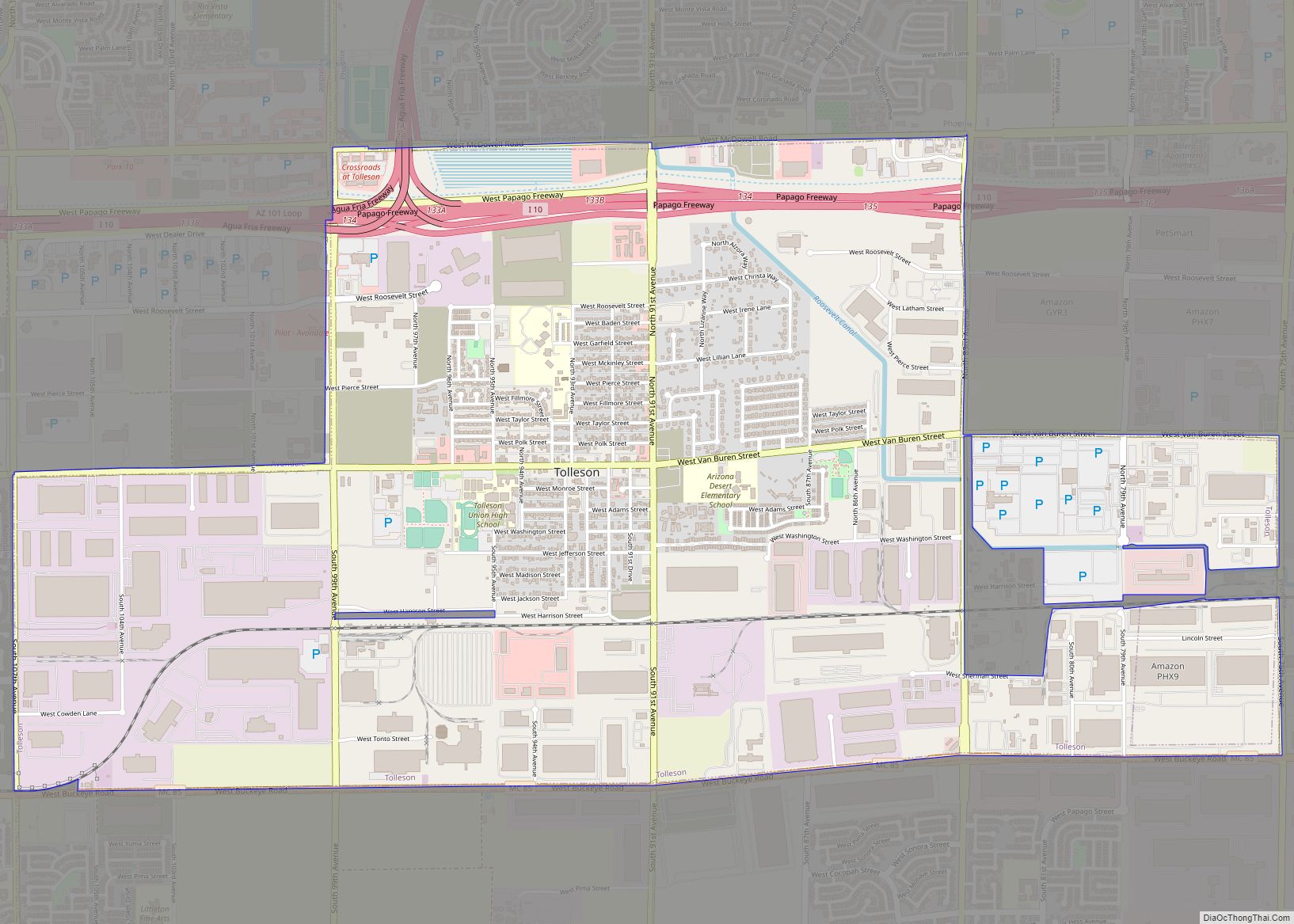 Map of Tolleson city
