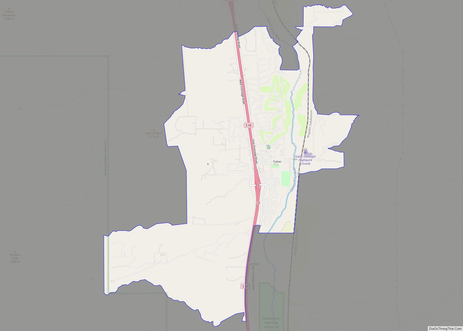 Map of Tubac CDP