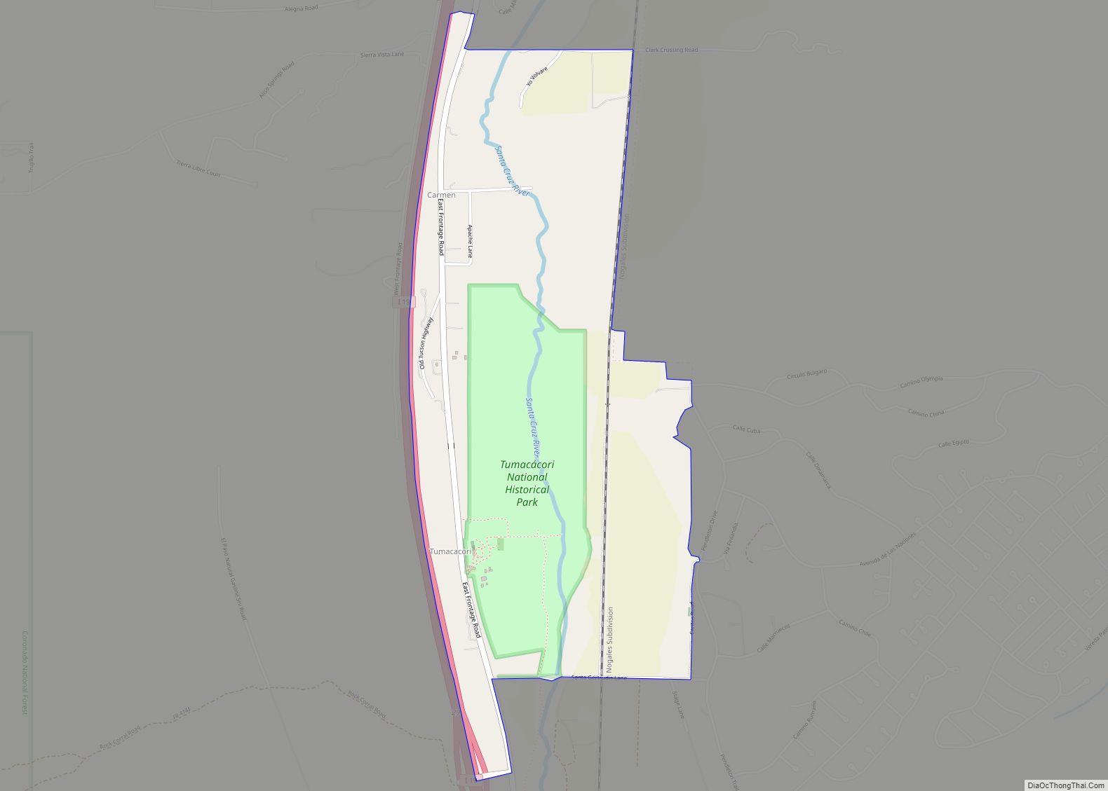 Map of Tumacacori-Carmen CDP
