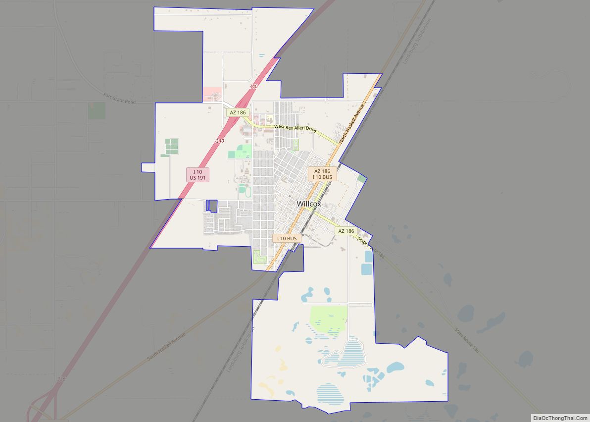 Map of Willcox city