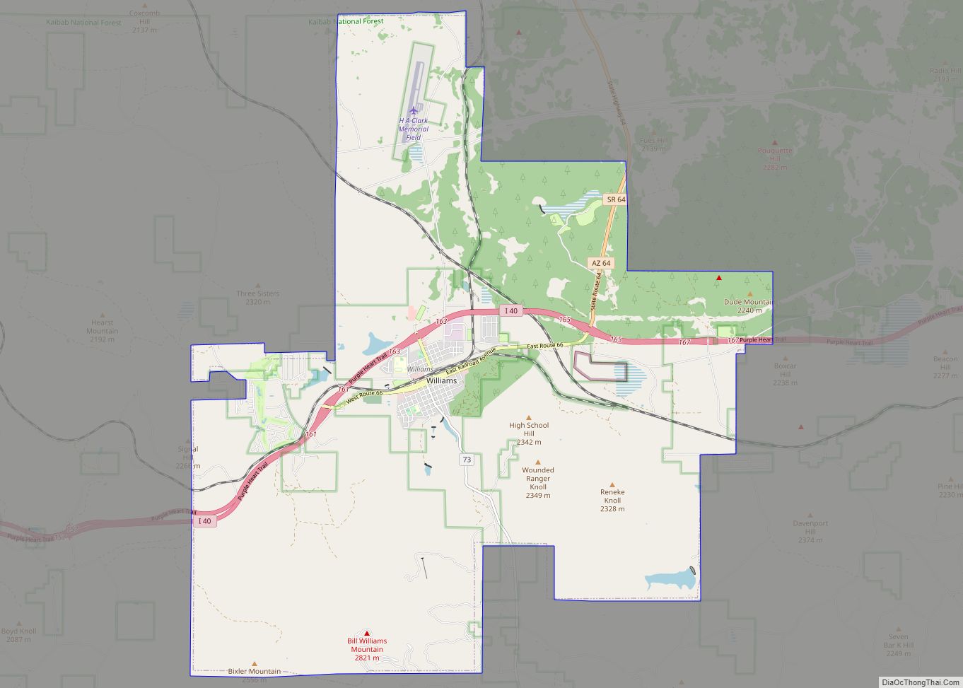 Map of Williams city