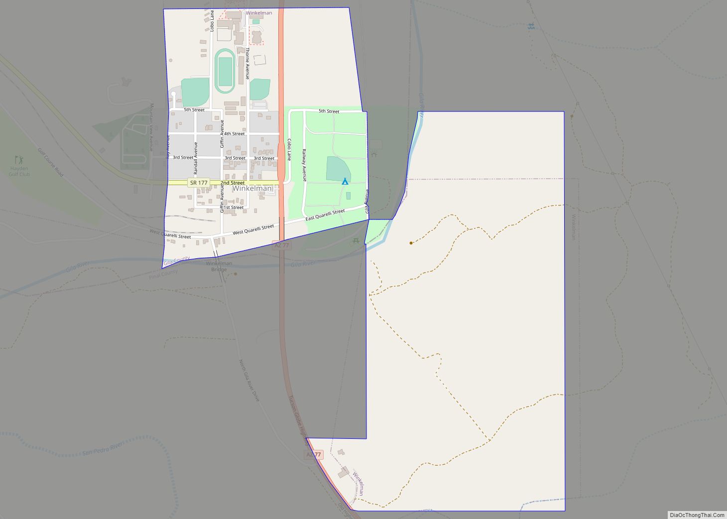 Map of Winkelman town