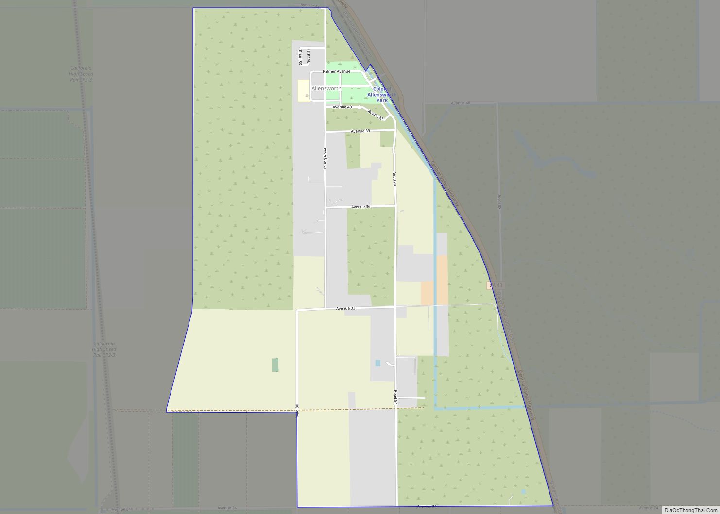Map of Allensworth CDP