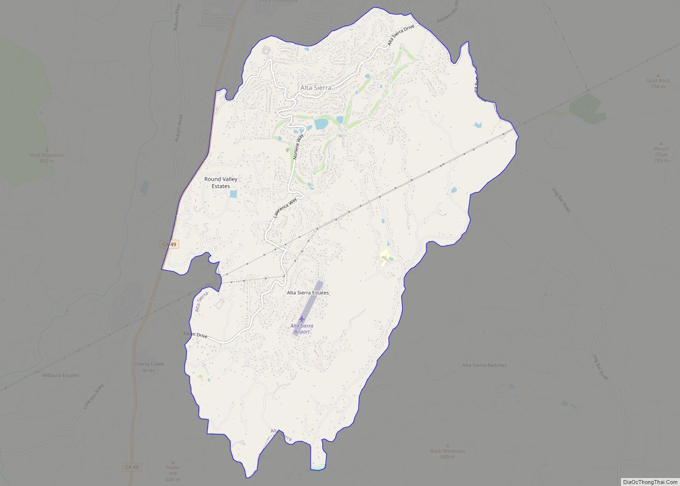 Map of Alta Sierra CDP