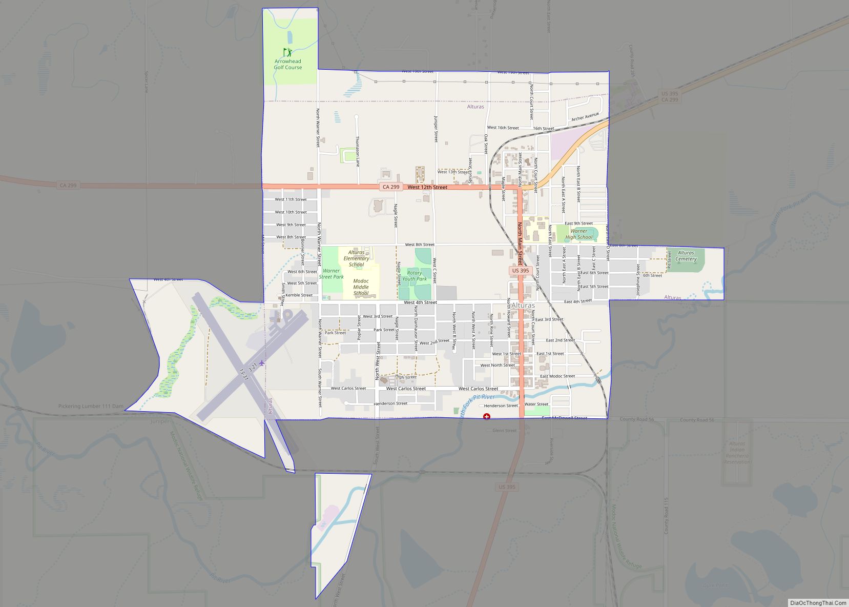 Map of Alturas city