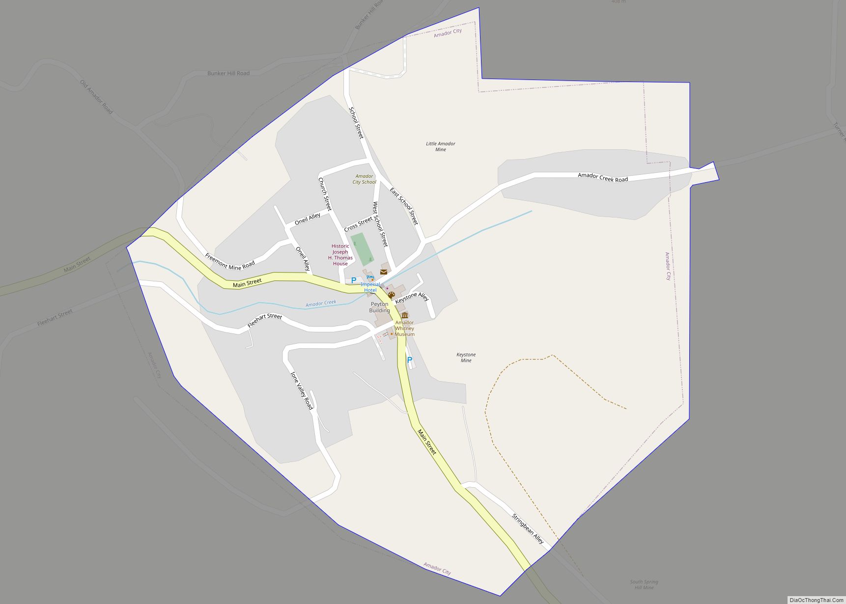 Map of Amador City city