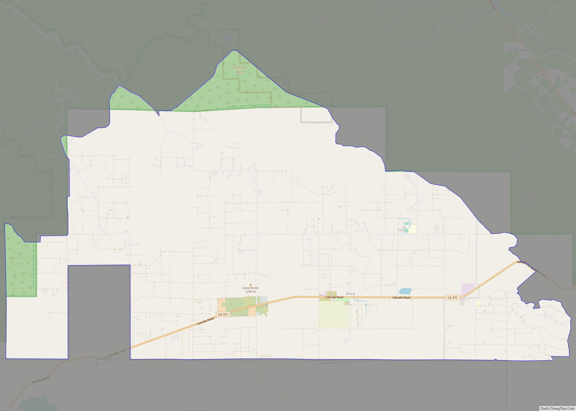 Map of Anza CDP