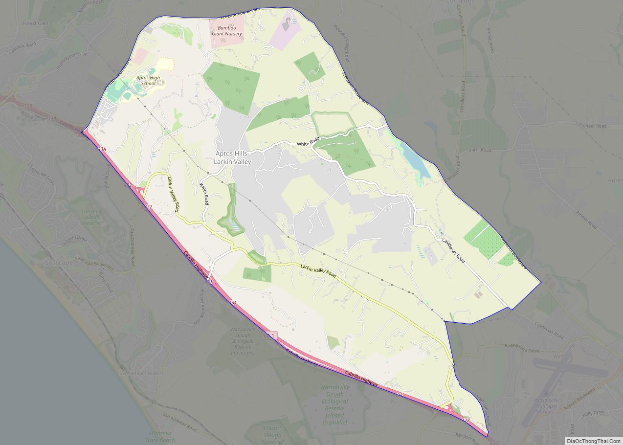 Map of Aptos Hills-Larkin Valley CDP