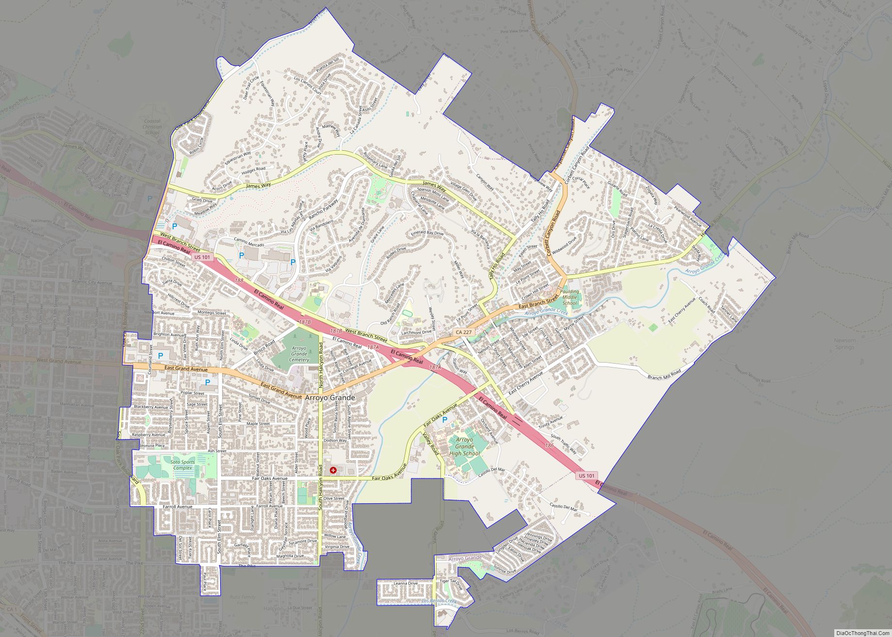 Map of Arroyo Grande city
