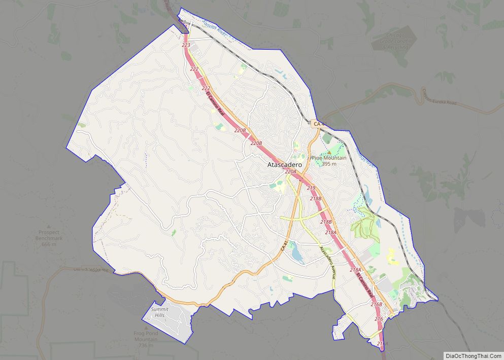 Map of Atascadero city