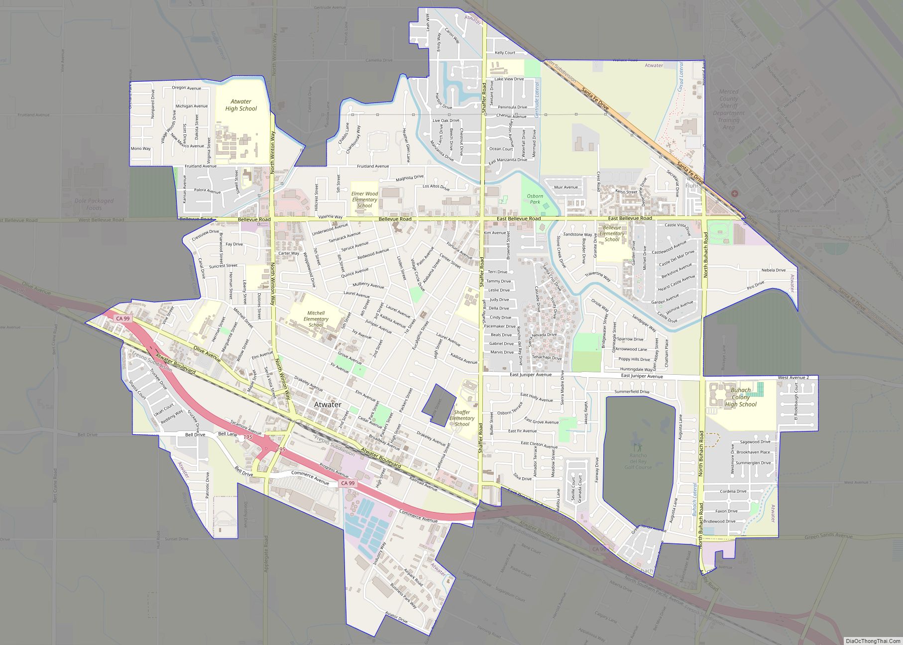 Map of Atwater city