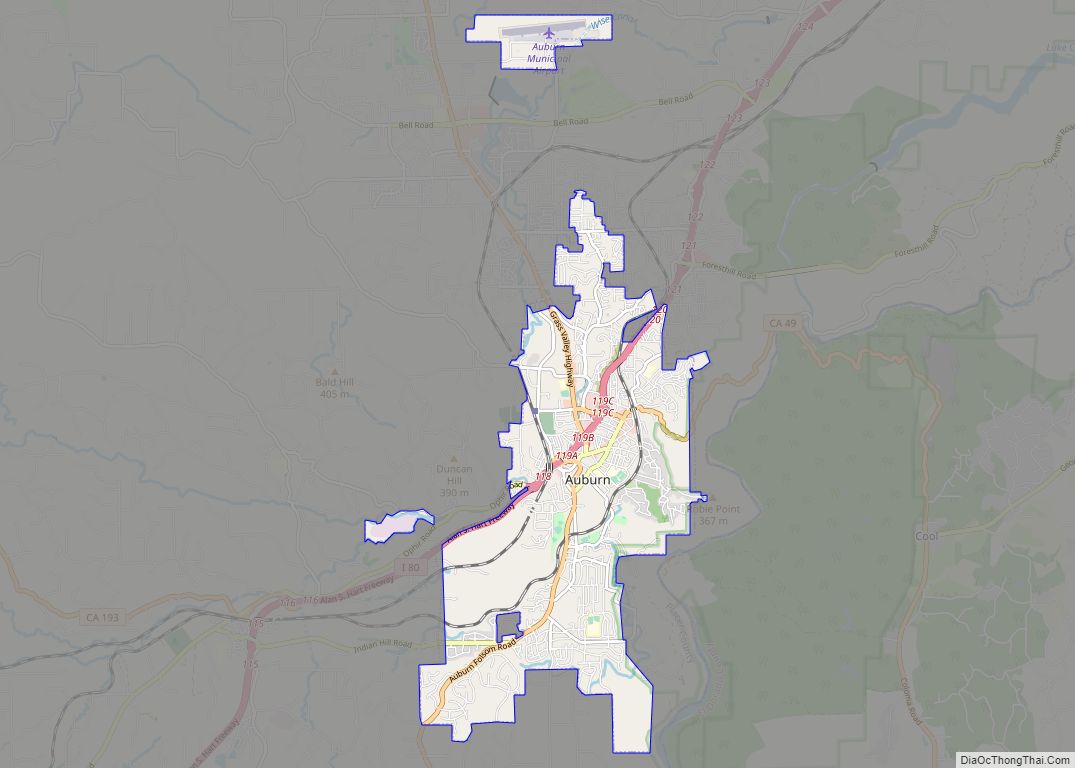 Map of Auburn city, California