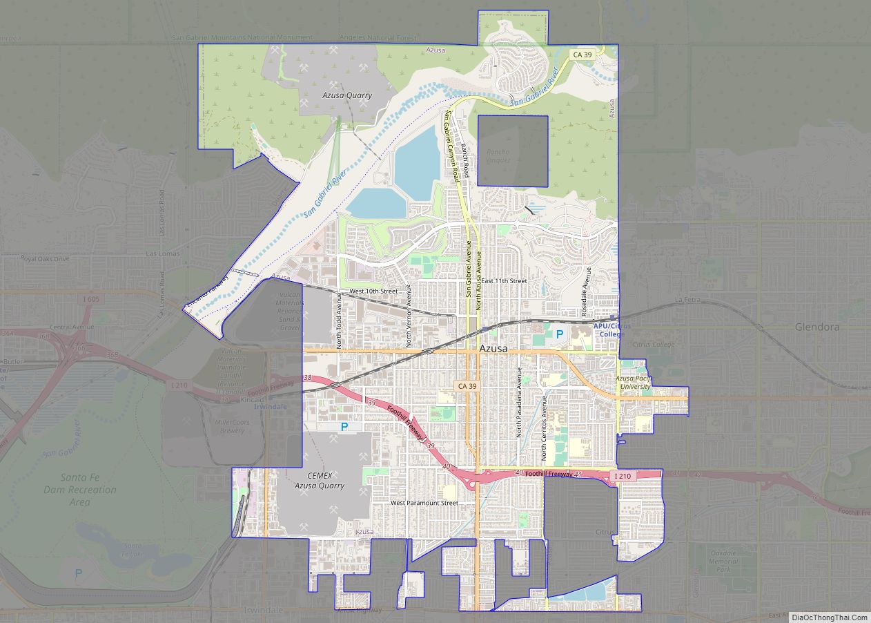 Map of Azusa city