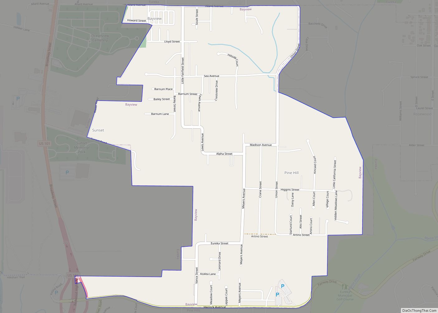 Map of Bayview CDP