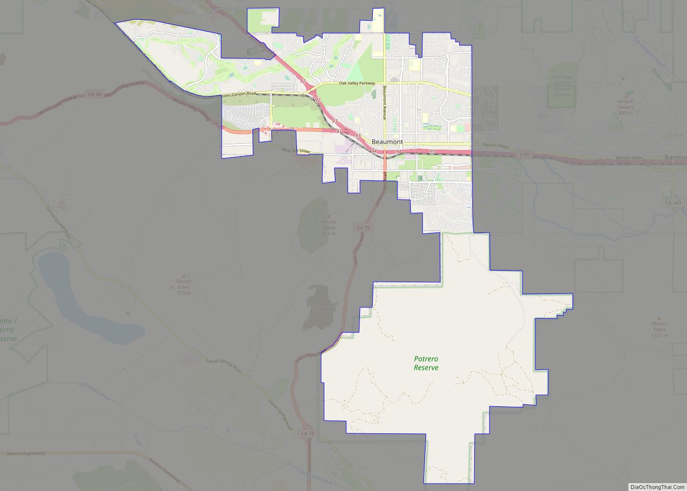 Map of Beaumont city